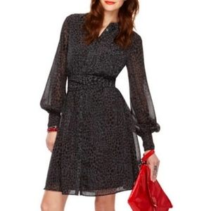 Gray & Black Animal print shirt dress. Size XL